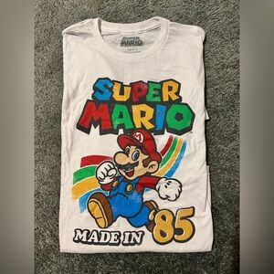 Super Mario Tshirt men’s large Made in 1985 White Nintendo Graphic Tee NWOT